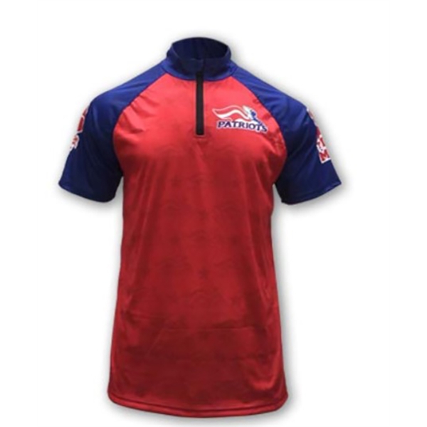 SUT110 - Customized Print Quarter Zip Short Sleeve T-Shirt