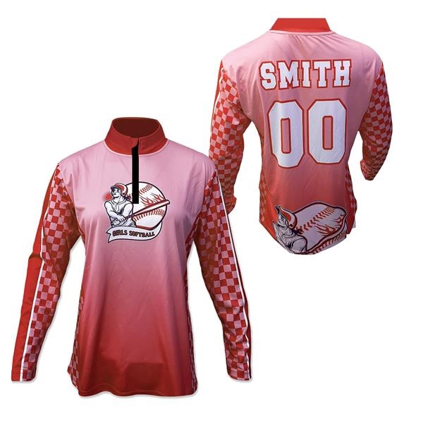 SUT196 - Sublimated Women's Quarter Zip Neck Collar T-Shirt
