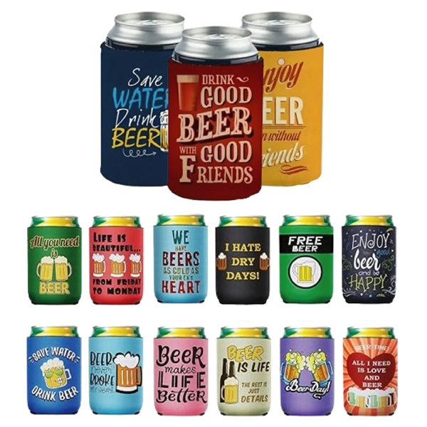 S12252 - Promotional Customizable Collapsible Neoprene Can Cooler
