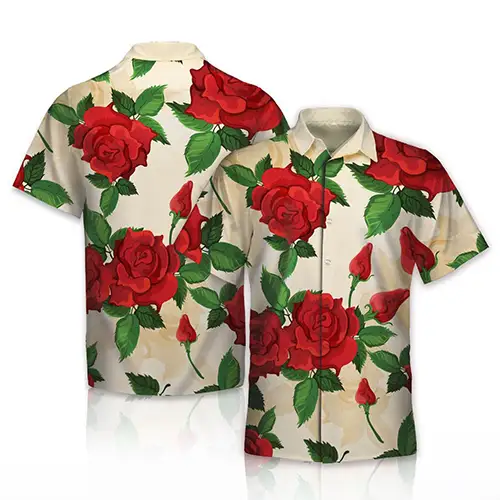 S12766 - Unisex Custom Dye Sublimation Hawaiian Shirt - Stretch Poly