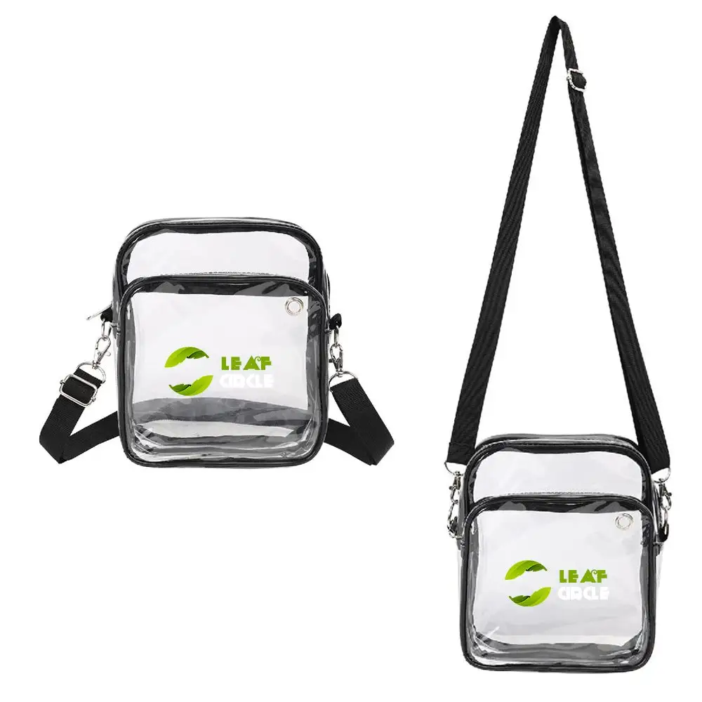 S12955 - Clear PVC Crossbody Bag, Stadium Approved & Customizable