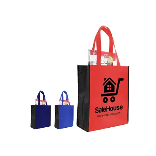 SST58 - Wholesale Two Tone Tote Book Bag With Custom Logo
