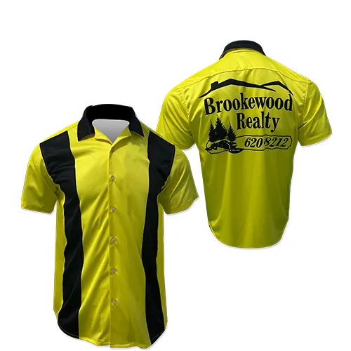 SUT204 - Custom Button Up Bowling Shirt Pinhole Mesh Polyester