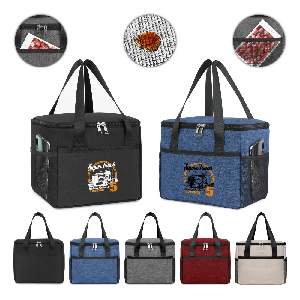 S12129 - Personalized 8 Can Soft Insulated Lunch Cooler Bag