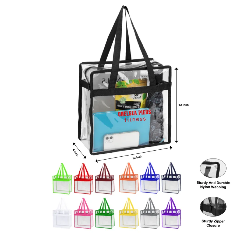 S12148 - Stadium-Compliant Clear Zippered Tote Bag