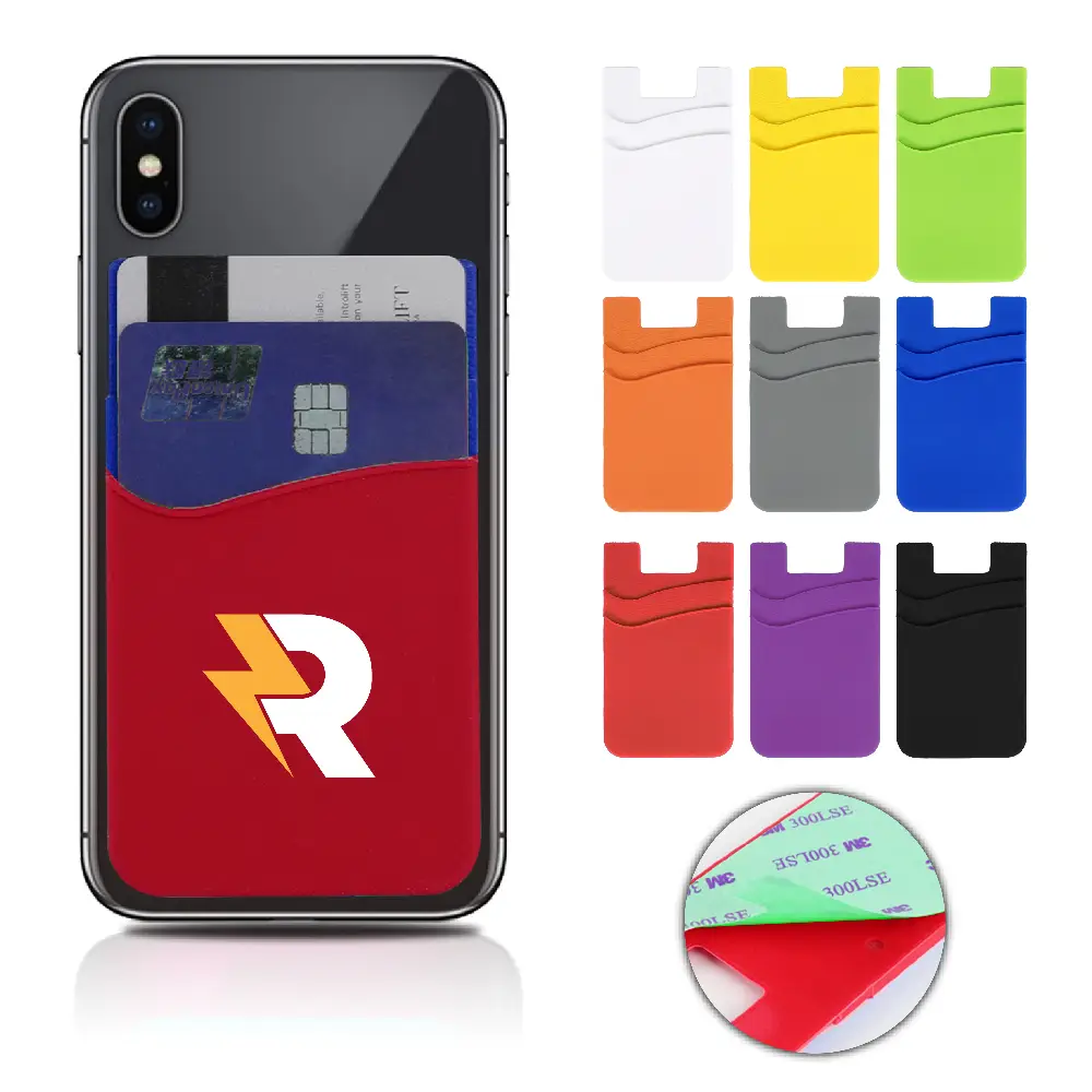 S12154 - Custom Printed Dual Layer Silicone Phone Wallet