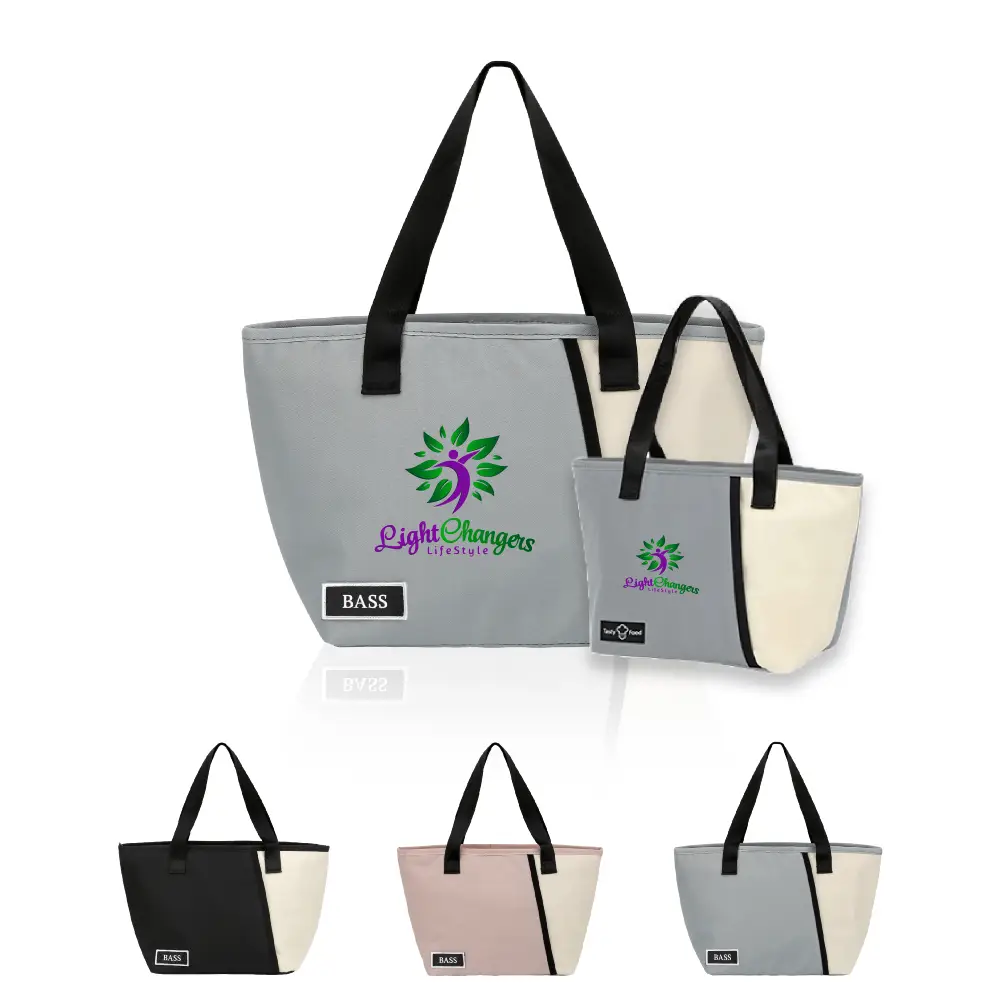 S12342 - Dual-Tone Insulated Lunch Cooler Bag in Wholesale
