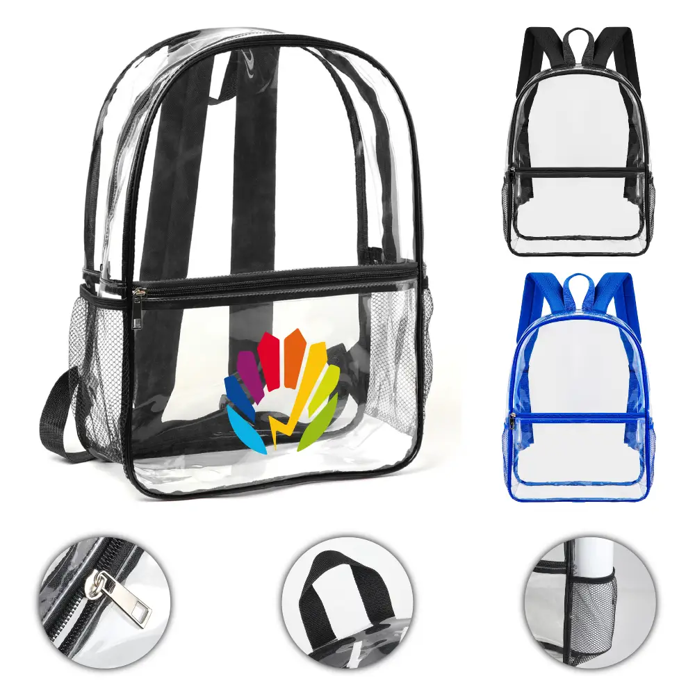 S12783 - Clear PVC Backpack With Solid Straps