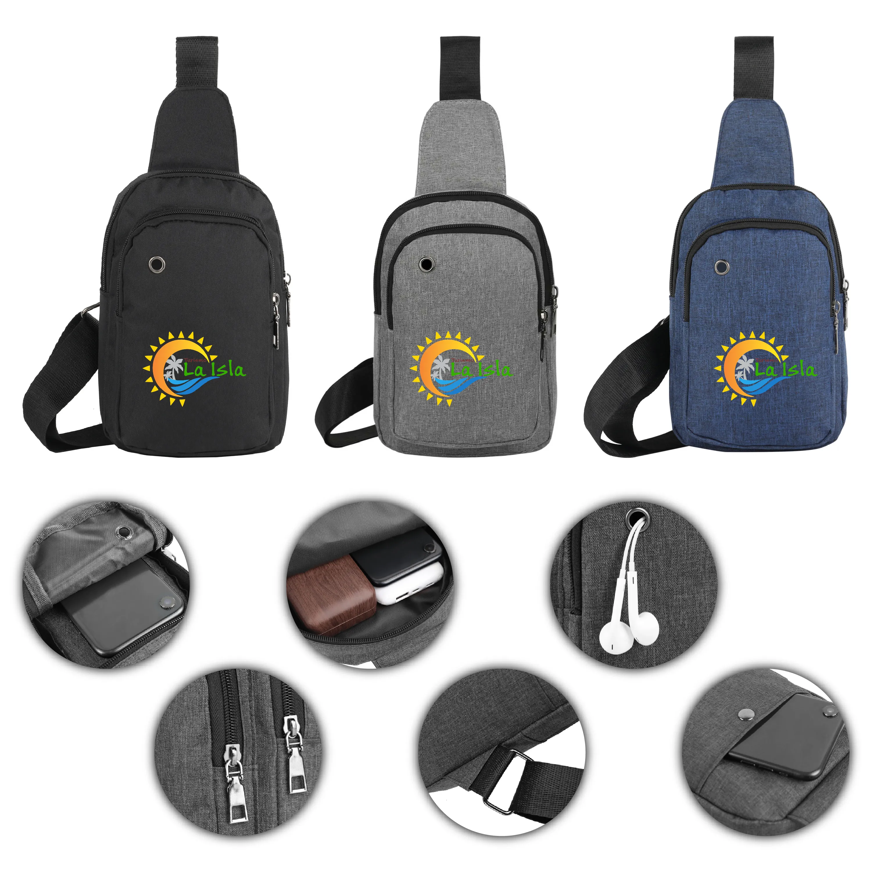 S12718 - Promotional Shoulder Sling Bag with Large Zippered