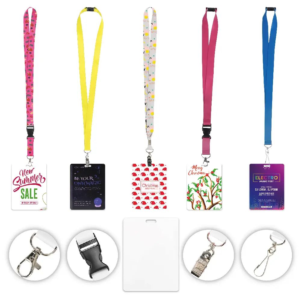 S12793 - Printed Combo Sublimated Lanyard with PVC Card Holder