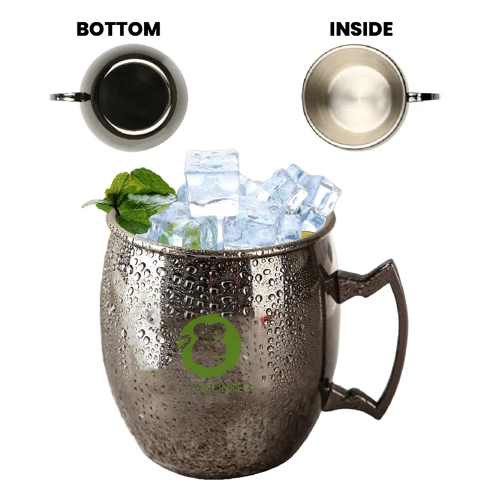 S12998 - Customized Black Gold Stainless Steel Mirror Moscow Mule Mug