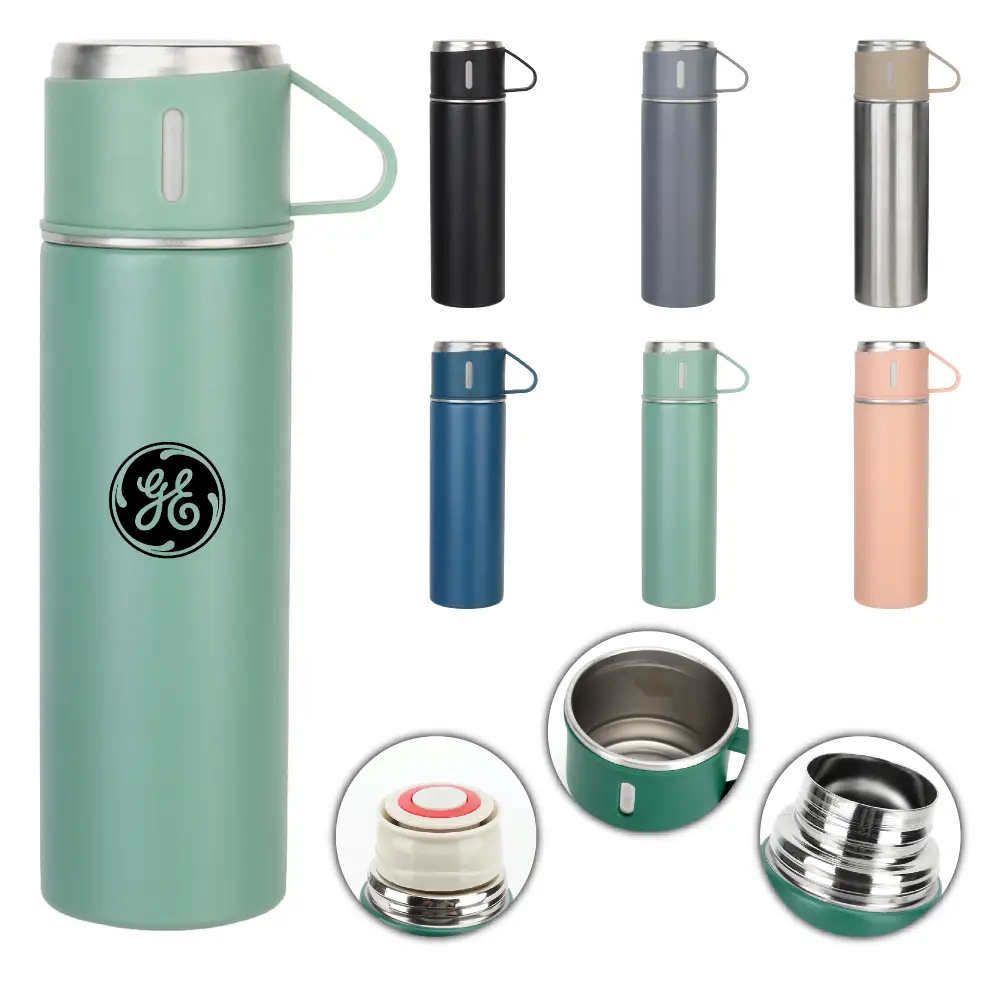 S13093 - Personalized Vacuum Flask Stainless Steel Bottle with Cup 