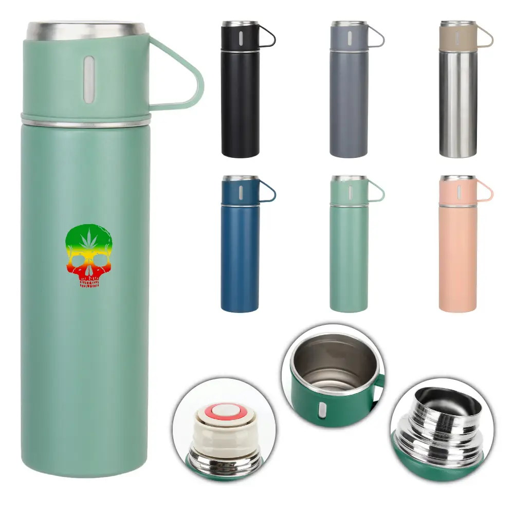 S13093 - Personalized Vacuum Flask Stainless Steel Bottle with Cup | S17093 Full Color | S19093 Laser Engraved
