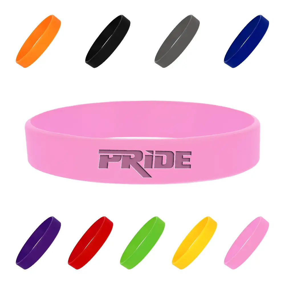 S17798 - Custom Colorful Debossed Silicon Wristband