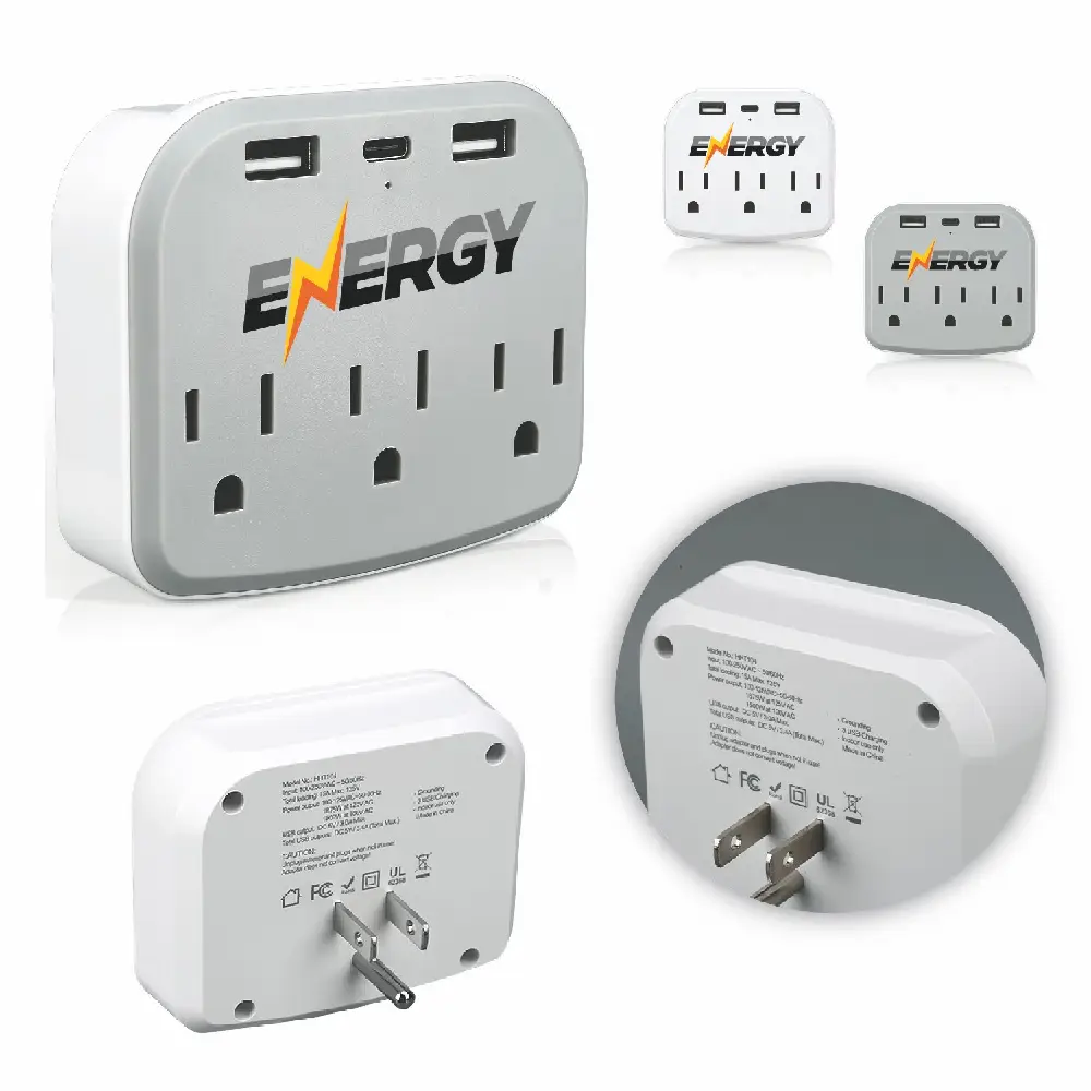 S18291 - Promotional Six Ports Mounted Wall Charger Hub
