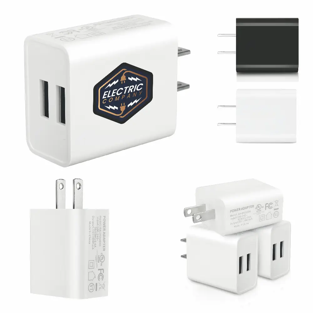 S18321 - Custom UL Certified Dual Port 10W Wall Charger