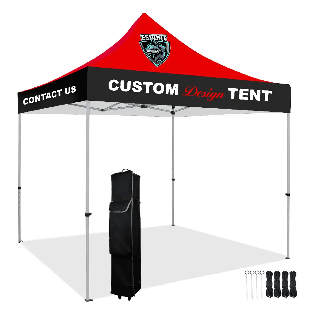 S18335 - Custom Printed Canopy Pop Up Tent Kit with Steel Frame
