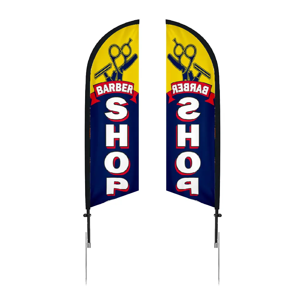 S18672 - Customizable 11' Double Sided Print Feather Flag with Spike Base
