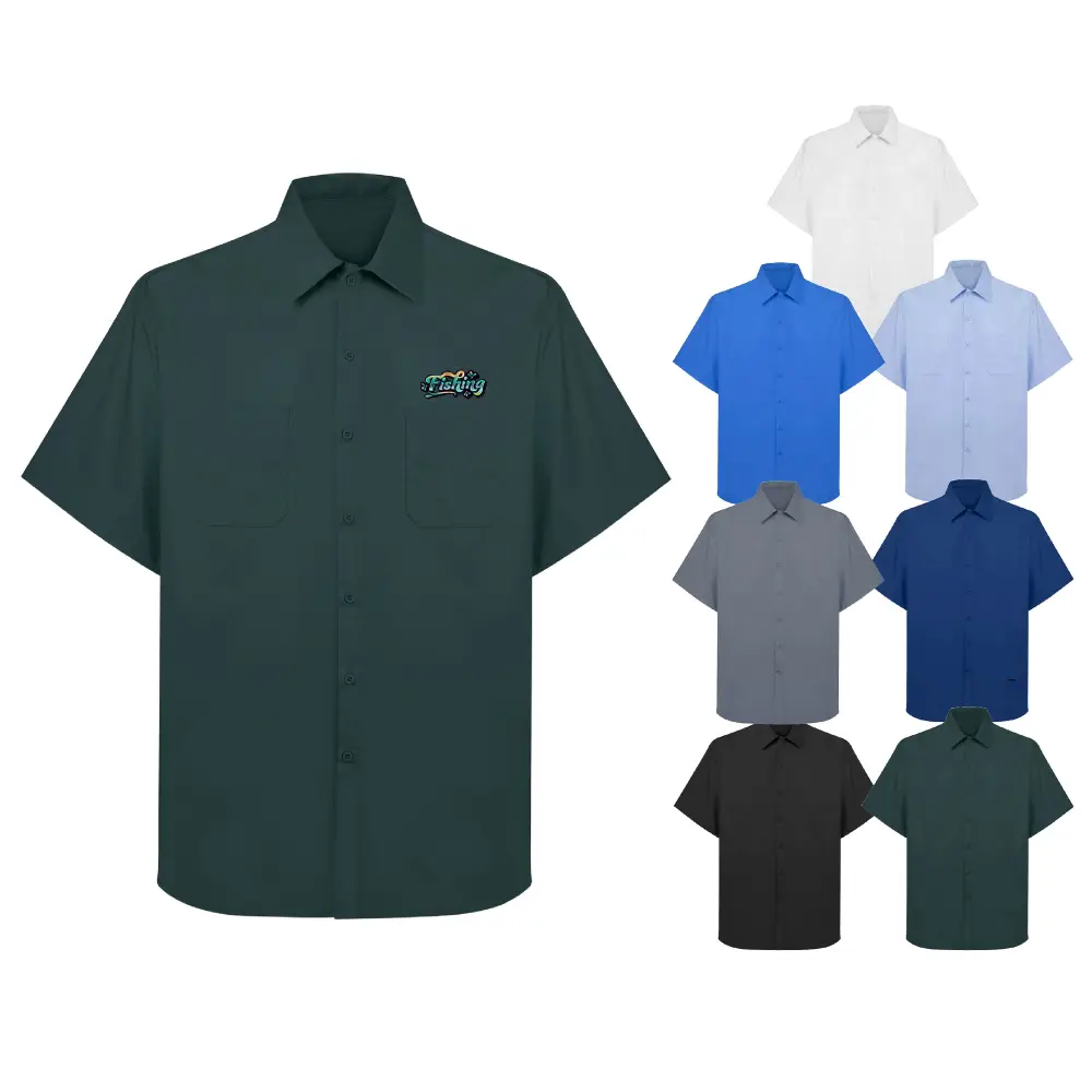 S18794 - Professional Men's Short Sleeve Twill Work Shirt with Twin Pockets | S19794 Embroidery
