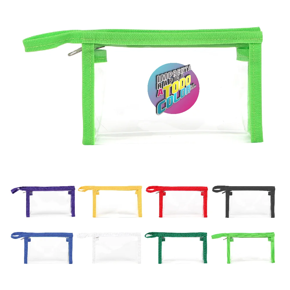 S12911 - Promotional Clear Zippered Cosmetic Bag With Custom Logo