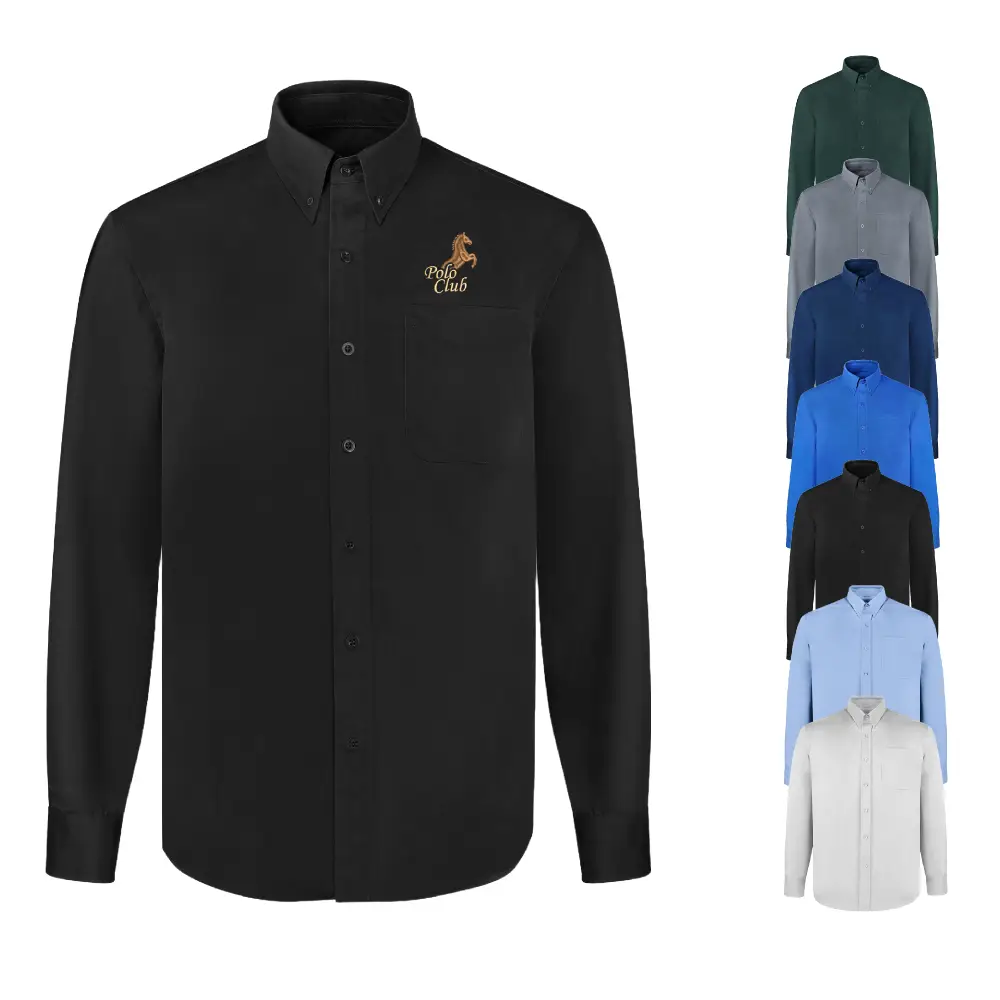 S18919 - Personalized Men's Cotton Long Sleeve Twill Dress Shirt