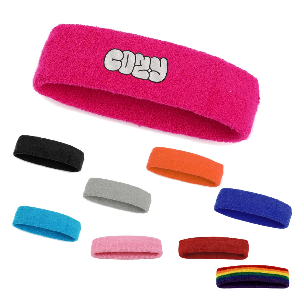 S19966 - Custom Promotional Cotton Terry Sports Sweat Headband
