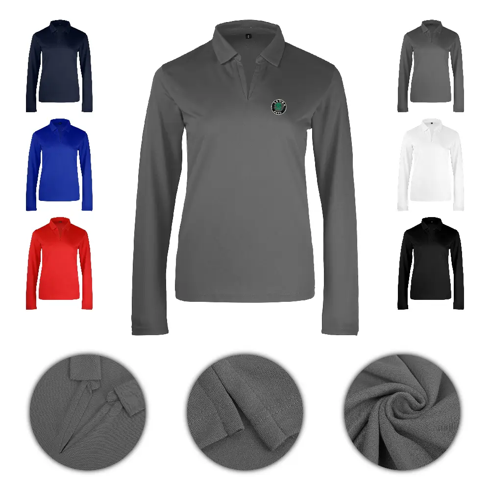 S19753 - Women's Micro Pique Long Sleeves Casual Polo Shirt with Customization