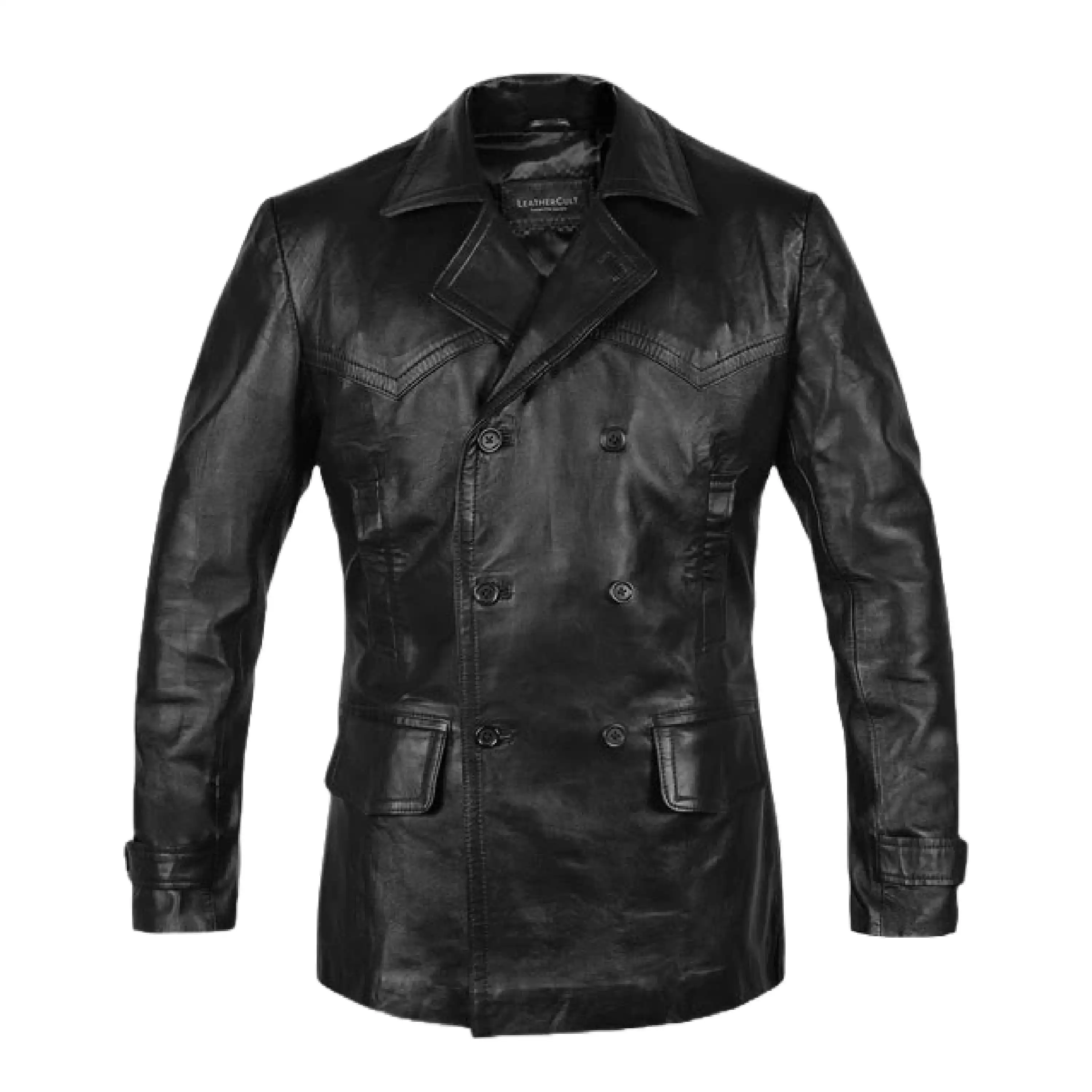 LJ104 - Classic Leather Trench Coat