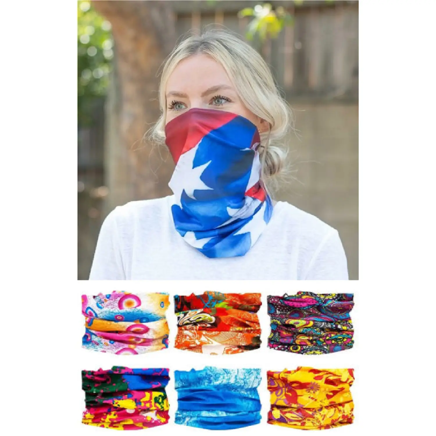 S122113 - Fully Sublimated Multi Use Neck Gaiter Mask