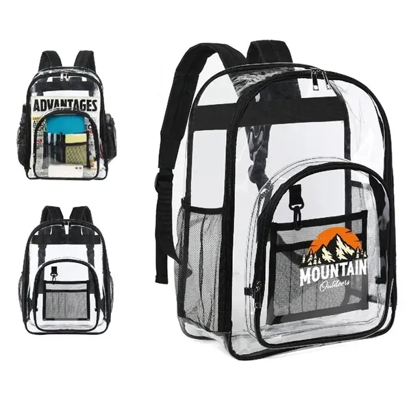S12275 - Stadium Approved Heavy Duty Clear School Backpack Wholesale