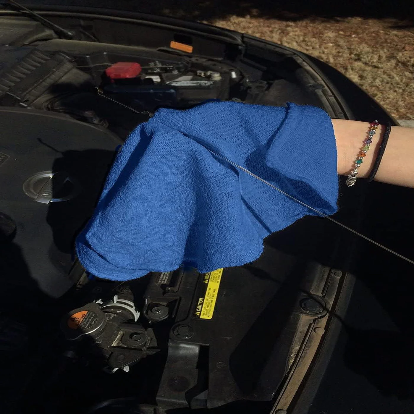 blue shop towels