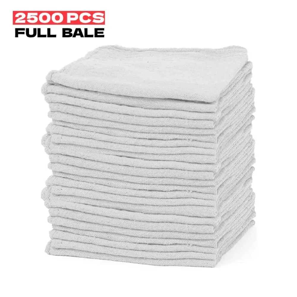 ST1414 - White - Full Bale - 14 X 14 - Heavy-Duty Construction Shop Towels | Full Bale In White