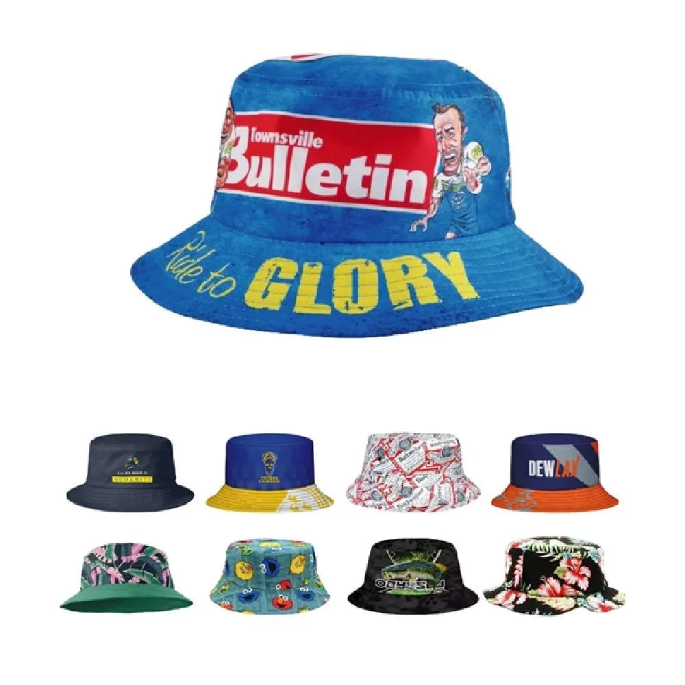 S12645 - Custom Sublimated Bucket Hat, Lightweight & Foldable Promotional Headwear
