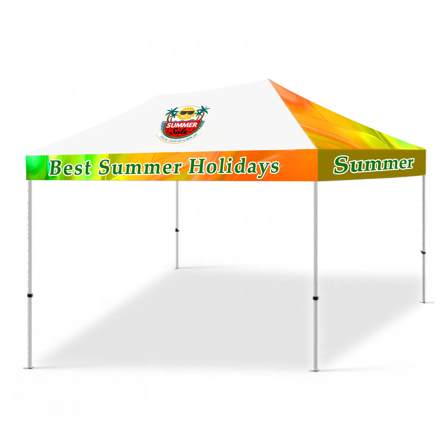 S18204 - Sublimation Hex Canopy With Aluminum Frame 10' x 15'
