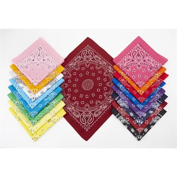 SB4300 - Custom Logo Premium Cotton Classic Paisley Bandanna